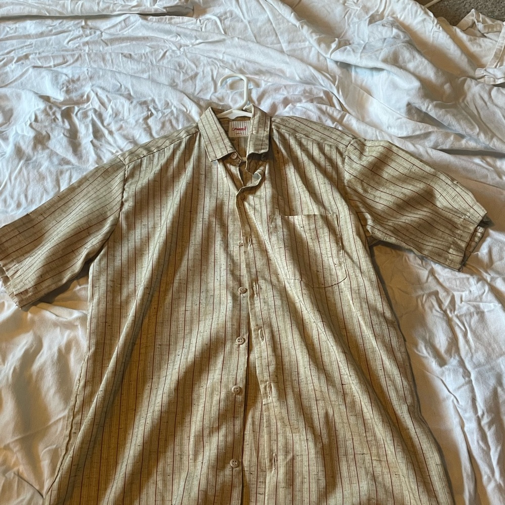 Men's Beige Striped Shirt
